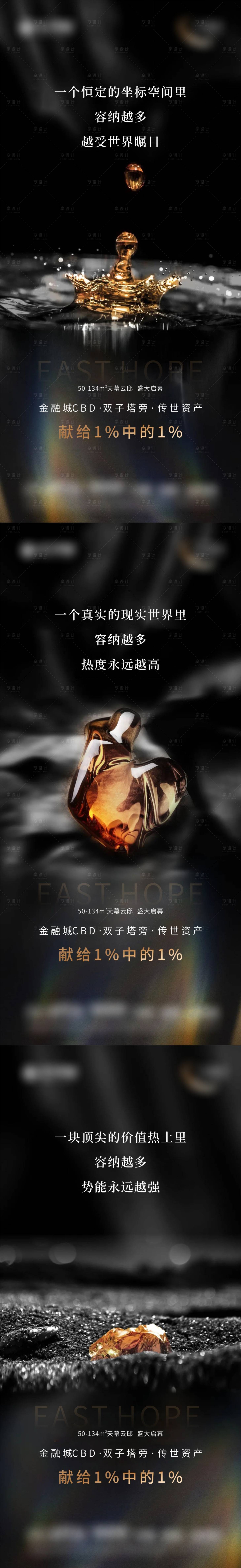 源文件下载【享设计】搜索编号：67440017607761946【地产高端黑金价值点系列海报】