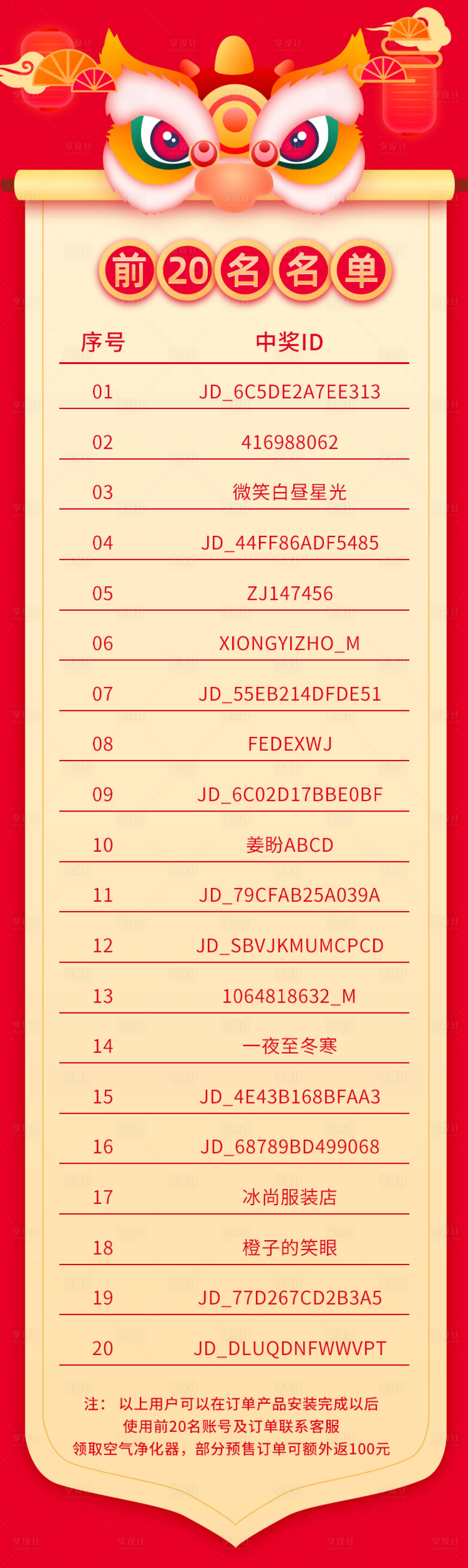 源文件下載【享設(shè)計(jì)】搜索編號(hào)：70750017207921933【中獎(jiǎng)名單排名海報(bào)】