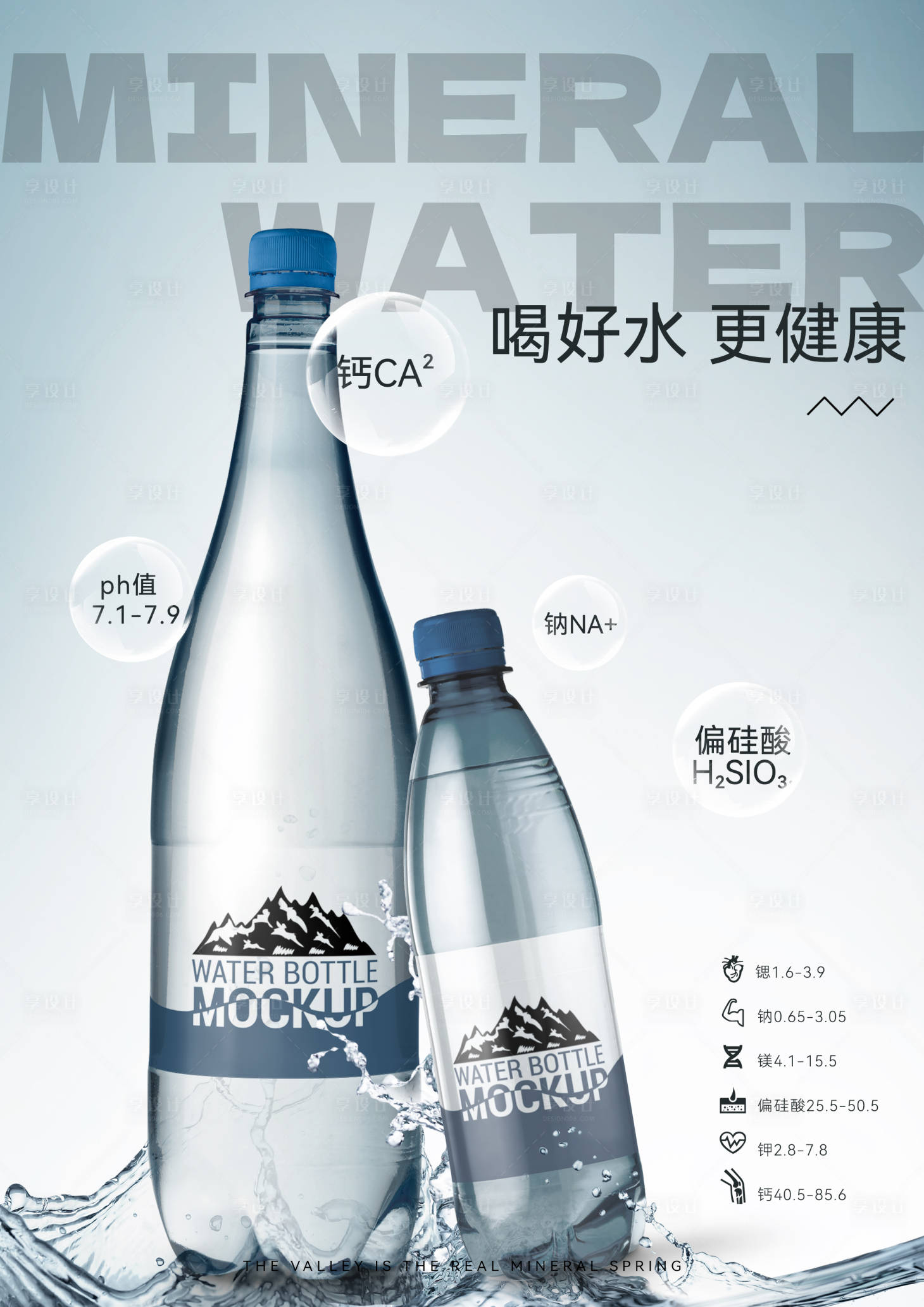 源文件下载【享设计】搜索编号：33210017714903117【矿泉水室内宣传海报】