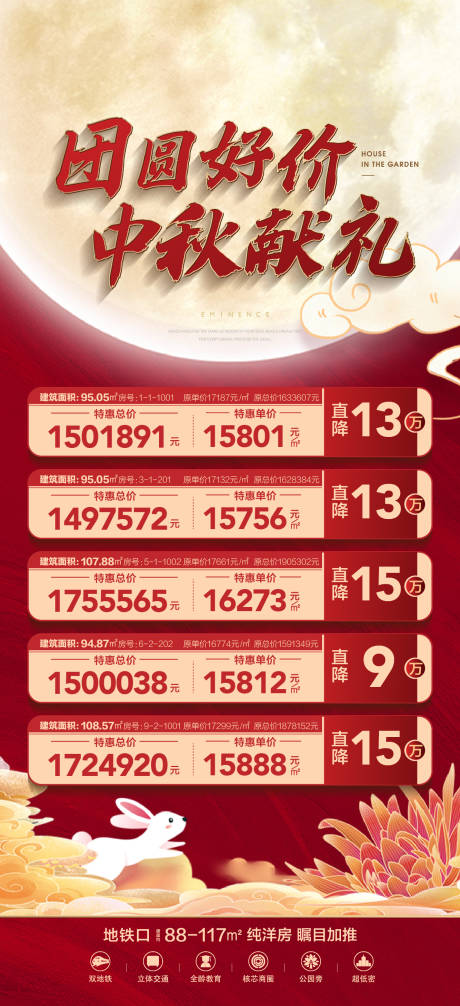 源文件下载【地产中秋特价房海报】编号：29740017360643789