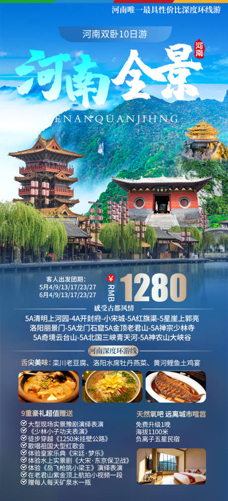 源文件下载【河南全景旅游海报】编号：20230613142943787