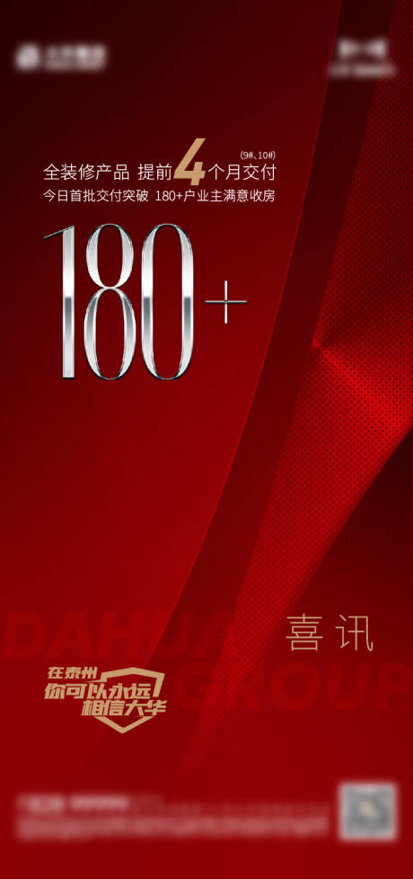 源文件下載【享設計】搜索編號：45220017318204102【地產交房交付喜報喜訊紅金海報】