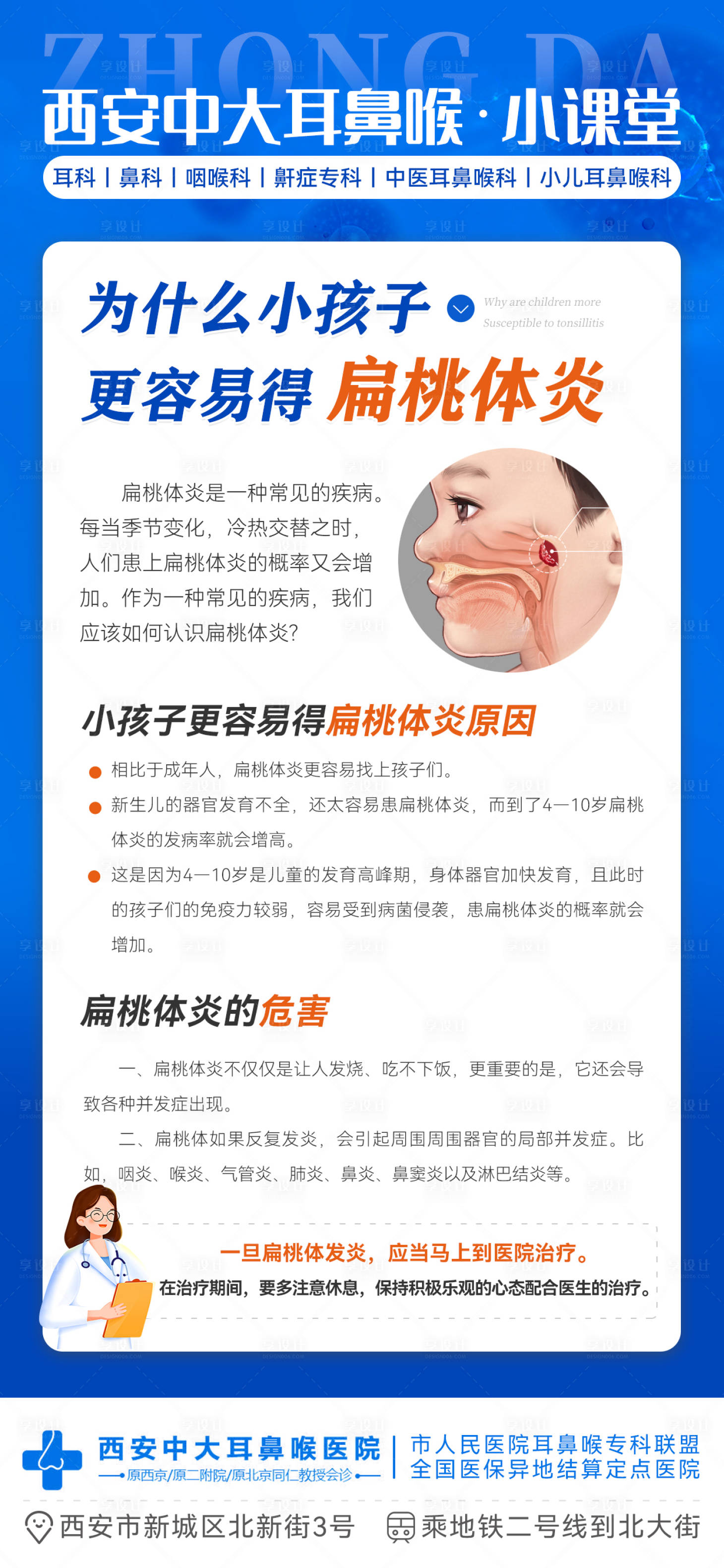 源文件下載【享設計】搜索編號：45700017135554292【扁桃體科普海報】