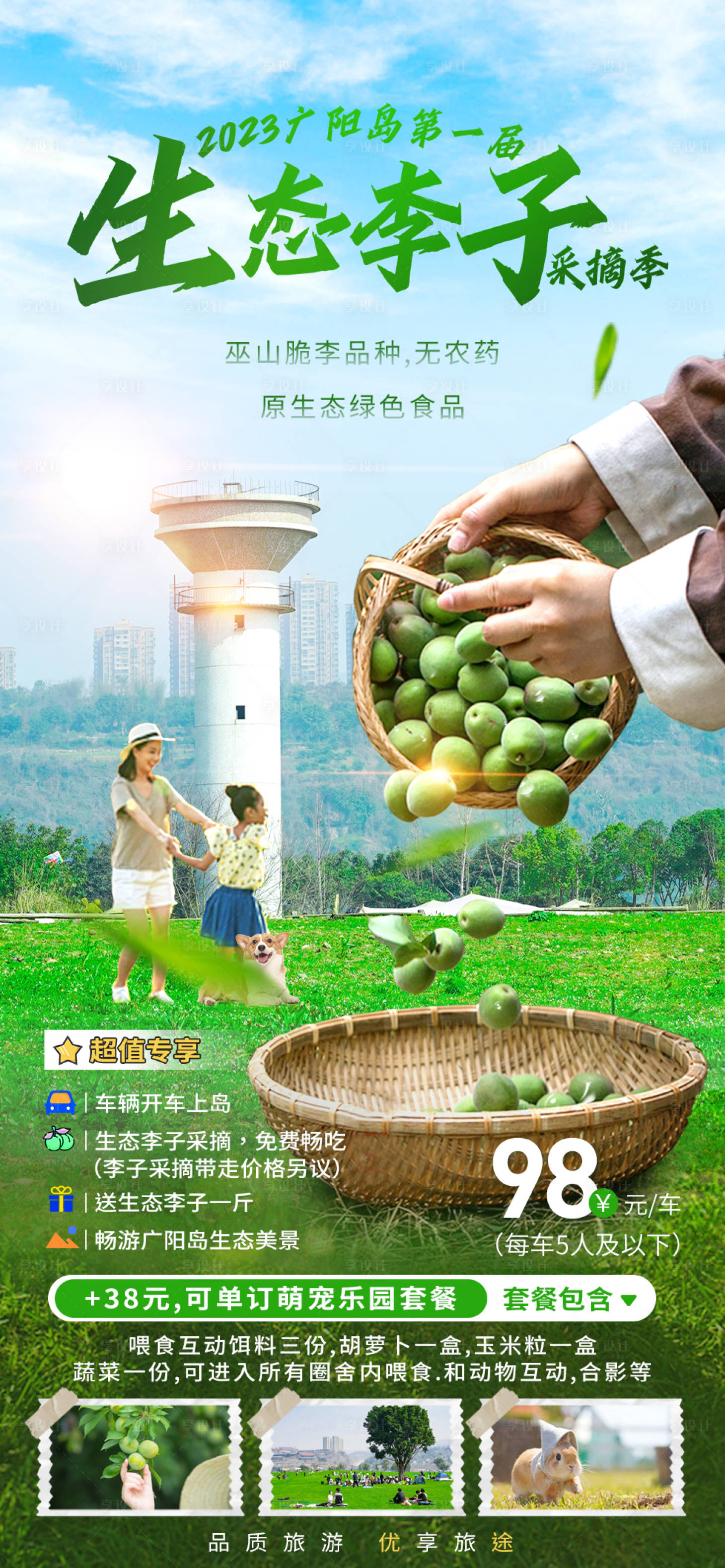 源文件下载【享设计】搜索编号：72210017130908227【生态李子采摘季旅游海报】