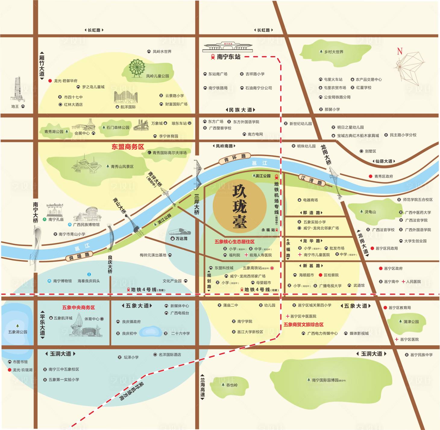 源文件下載【享設計】搜索編號：32880017576862608【地產區位圖】