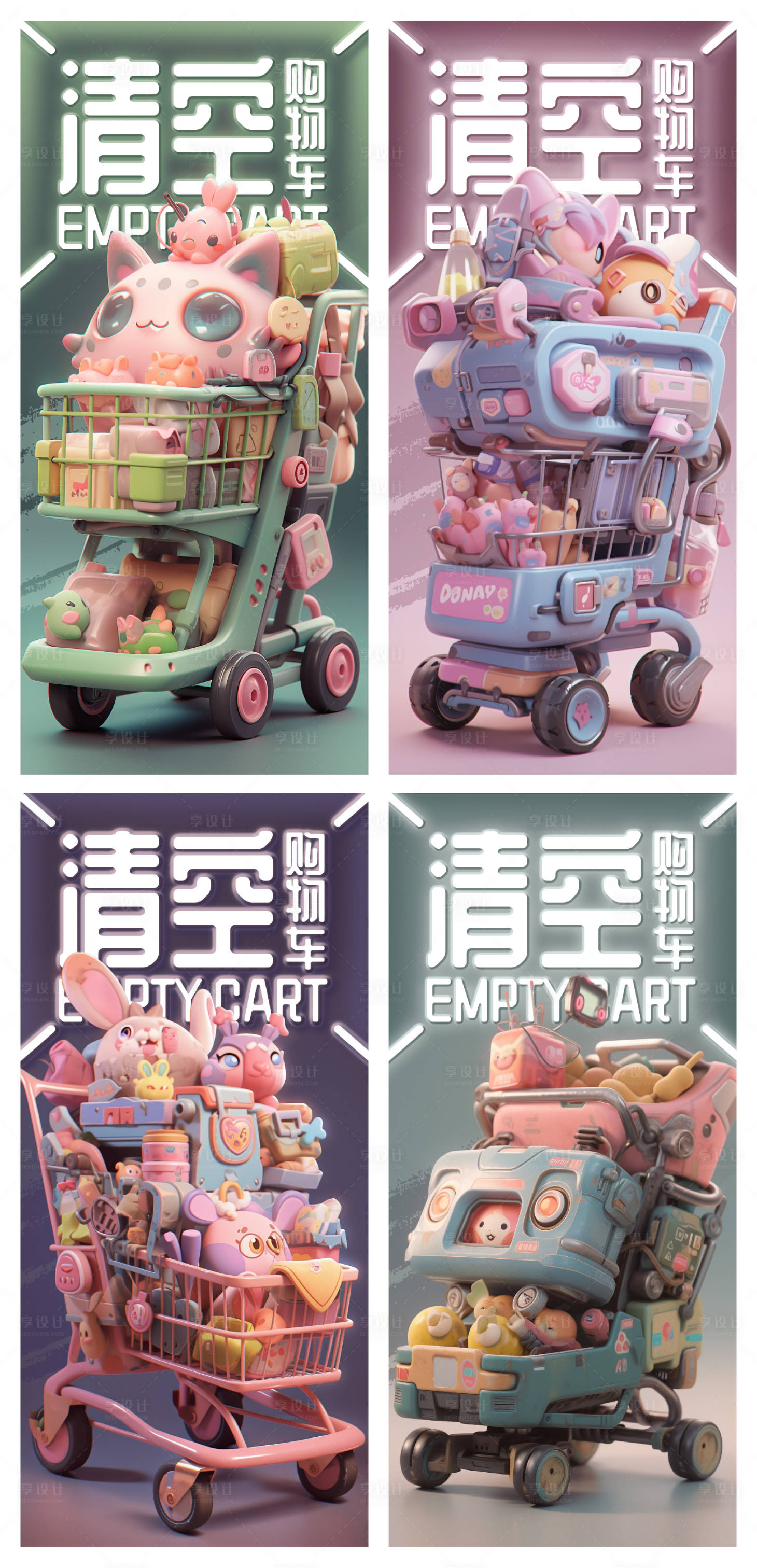 源文件下载【享设计】搜索编号：66590017230023364【618清空购物车系列海报】
