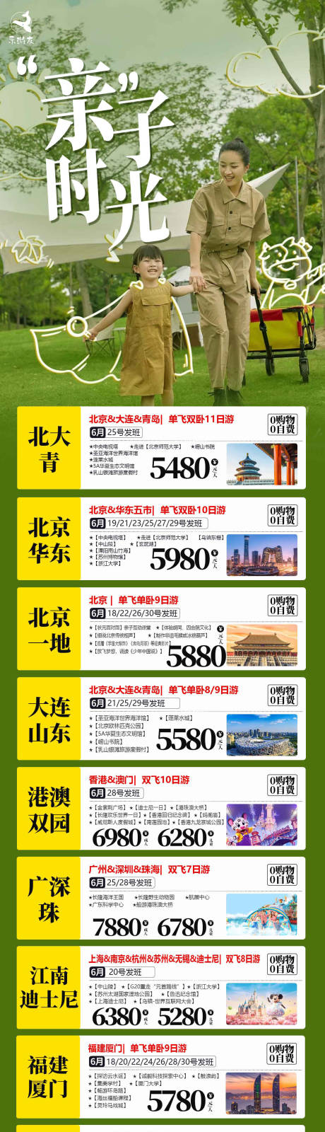 源文件下载【暑期亲子旅游长图合集】编号：29210017409883278