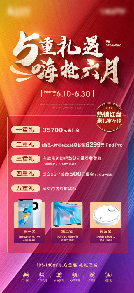 源文件下载【地产钜惠五重礼海报】编号：86430017277787334