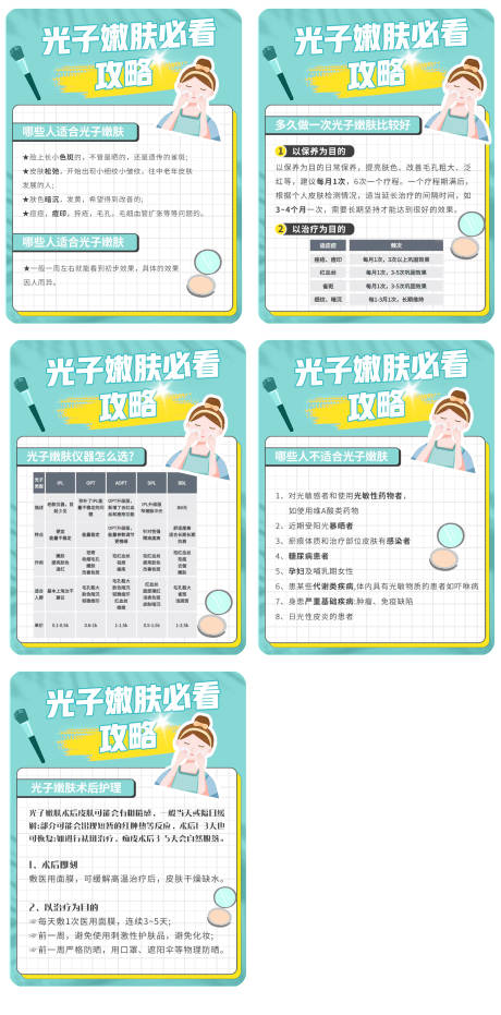 源文件下载【光子嫩肤必看攻略系列海报】编号：38230017610853137
