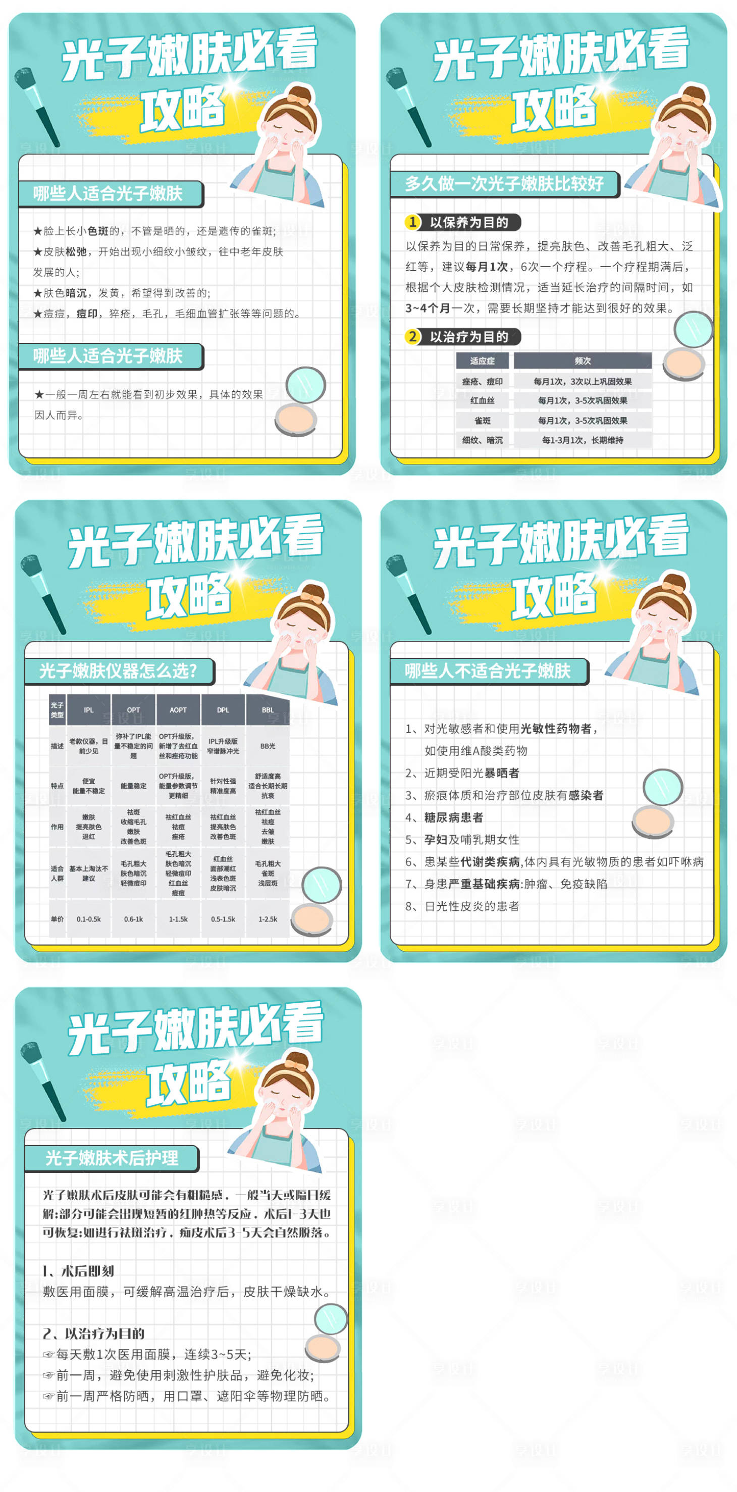 源文件下载【光子嫩肤必看攻略系列海报】编号：38230017610853137