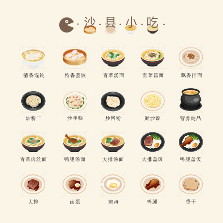 源文件下载【2.5d沙县小吃商业插画风格图标】编号：30850017206053590