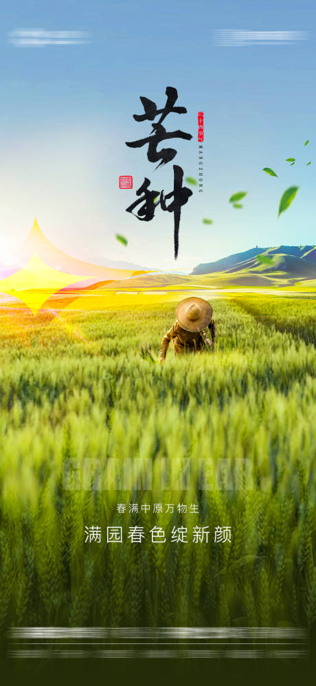 源文件下载【芒种节气海报】编号：32340017125934881