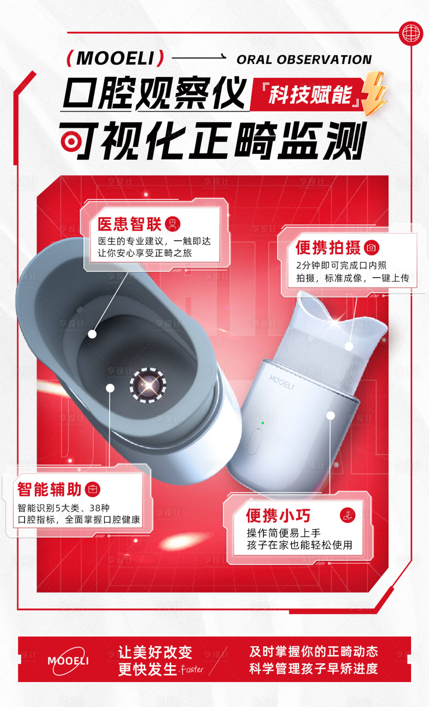 源文件下載【享設計】搜索編號：10700017649915417【口腔矯正檢測儀海報】