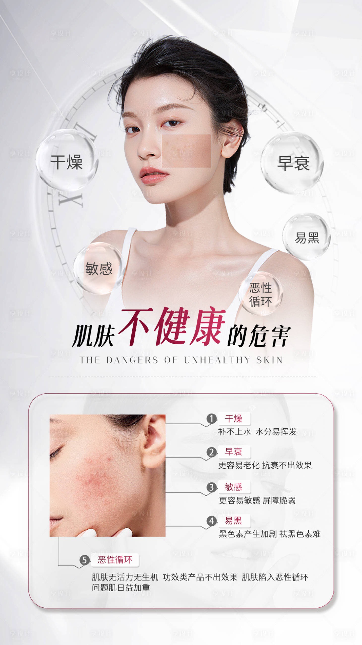 源文件下载【医美皮肤海报肌肤不健康危害海报】编号：66710017235616576
