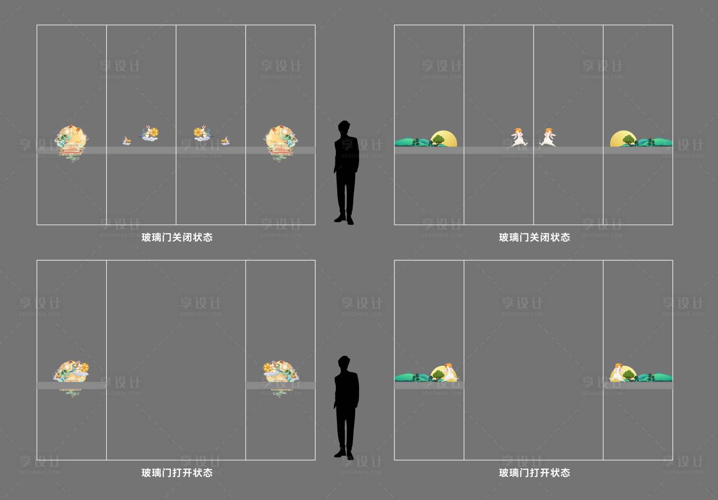 源文件下載【享設計】搜索編號：32000017232519595【中秋玻璃門創意裝飾貼紙】