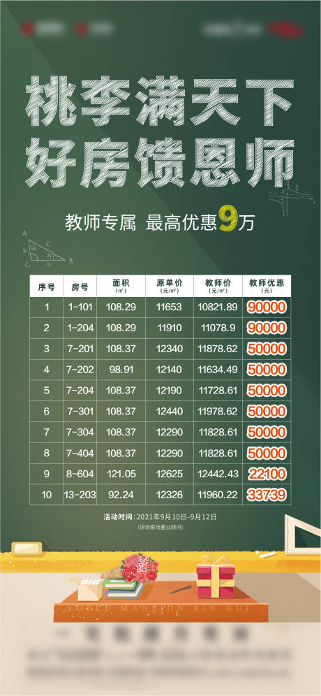源文件下载【地产教师节特价房海报】编号：96390017684002298