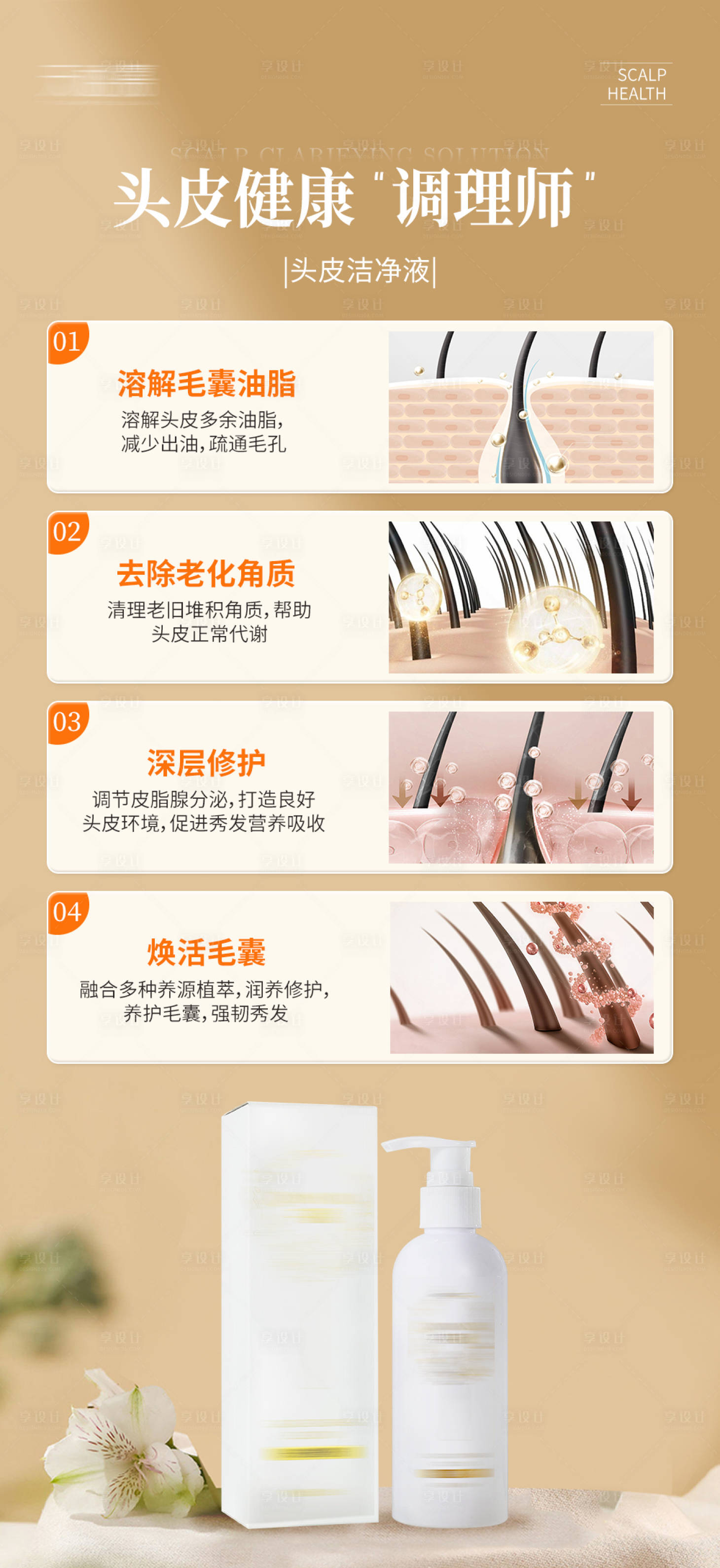 源文件下載【享設計】搜索編號：69300017698561806【清潔頭皮洗發水產品海報】