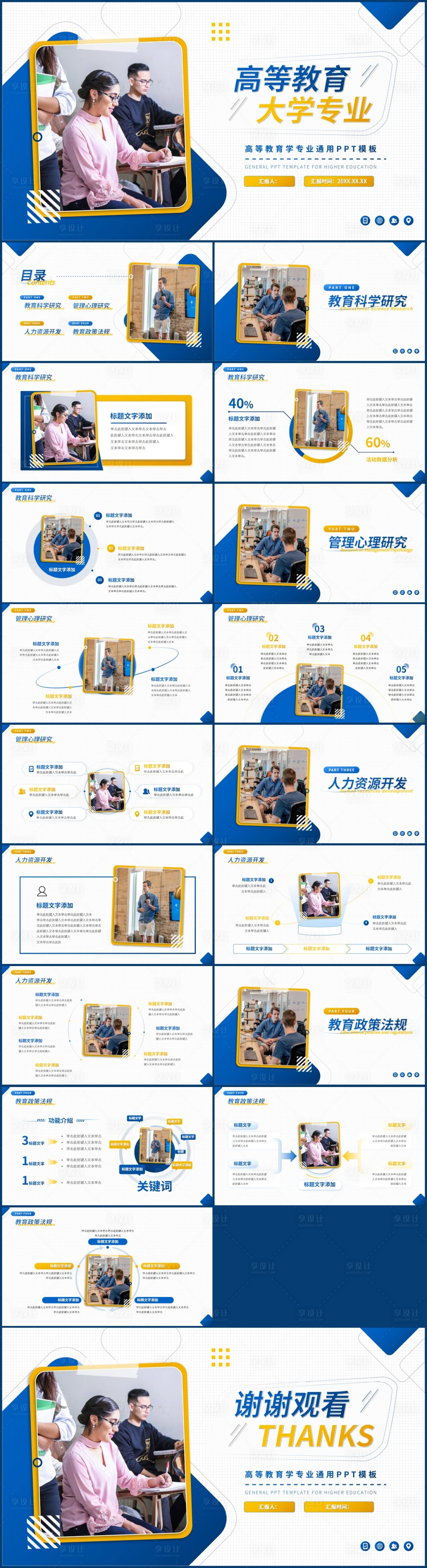 源文件下載【享設計】搜索編號：66950017567385986【大學高等教育學專業通用PPT】