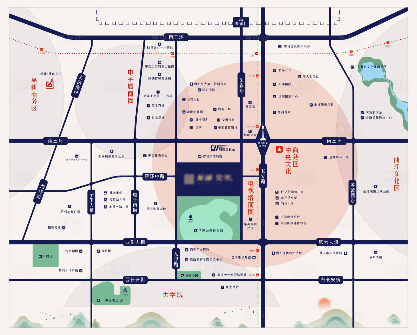 源文件下载【享设计】搜索编号：11570017607182726【地产区位图】