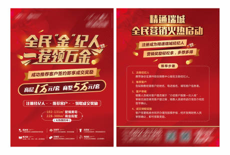 源文件下載【享設計】搜索編號：42700018396407022【地產經紀人活動紅金DM宣傳單】
