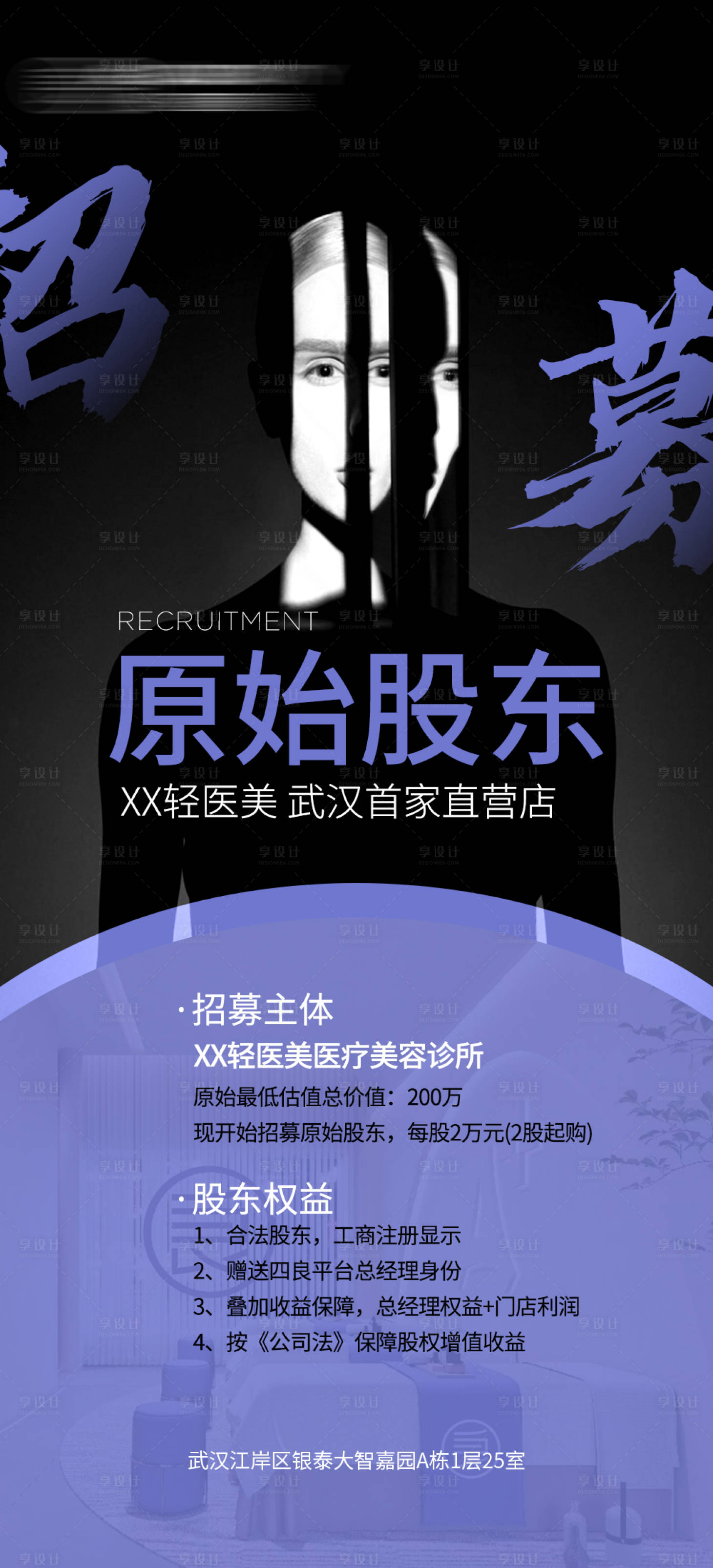 源文件下载【美业股东招募简约海报】编号：27400018205293455