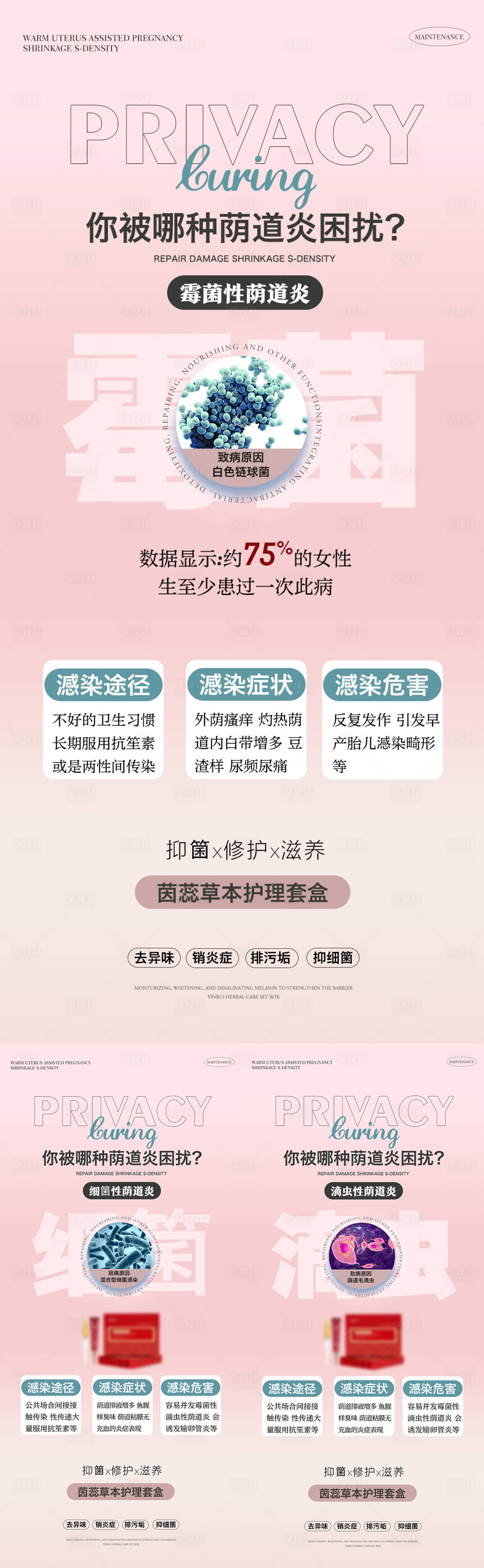 源文件下载【享设计】搜索编号：41100017795125683【妇科小知识阴道炎海报】