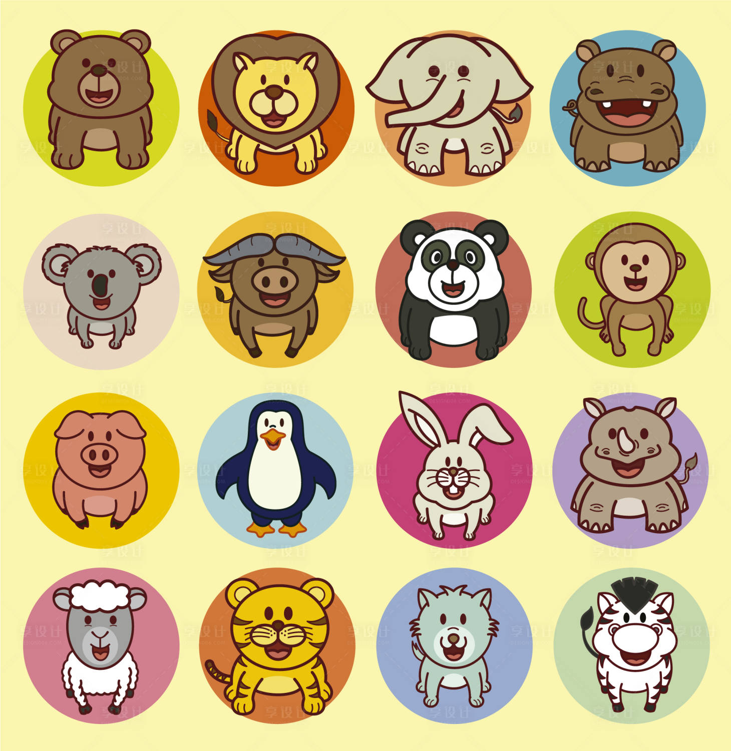 源文件下載【享設計】搜索編號：87600017824218147【卡通動物形象  】
