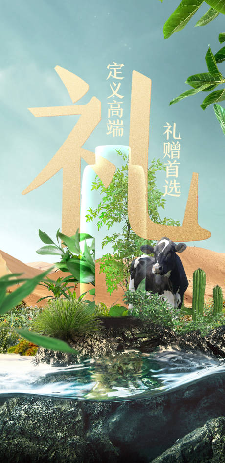 源文件下载【享设计】搜索编号：28700018215323842【牛奶海报】