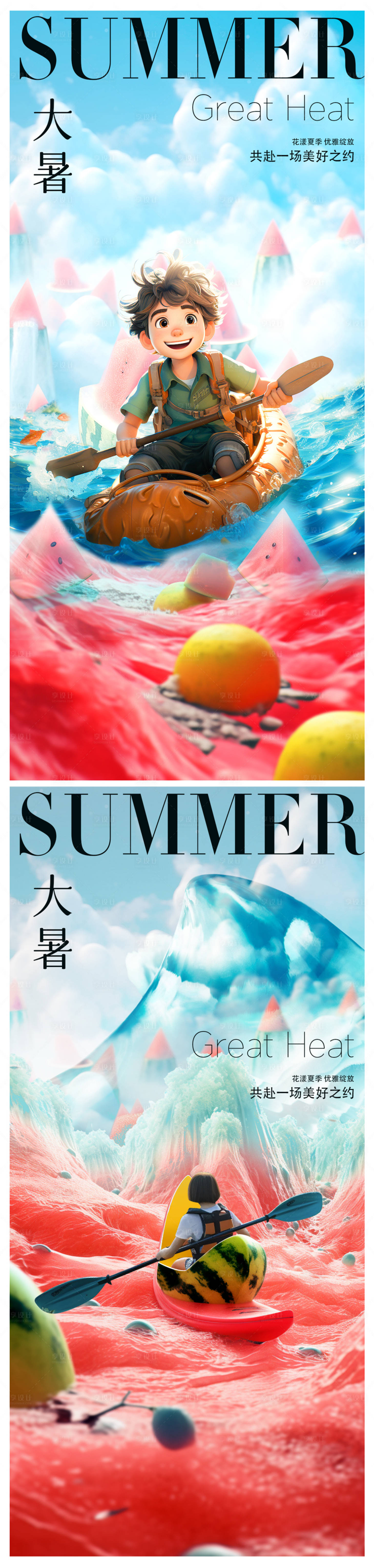 源文件下載【享設計】搜索編號：79830018141137761【大暑節氣海報】