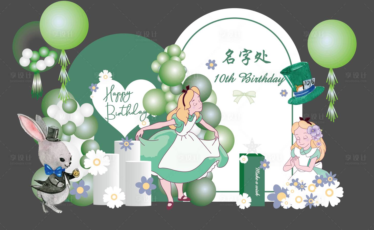 源文件下載【愛麗絲主題寶寶宴生日宴美陳】編號：44940018377392998