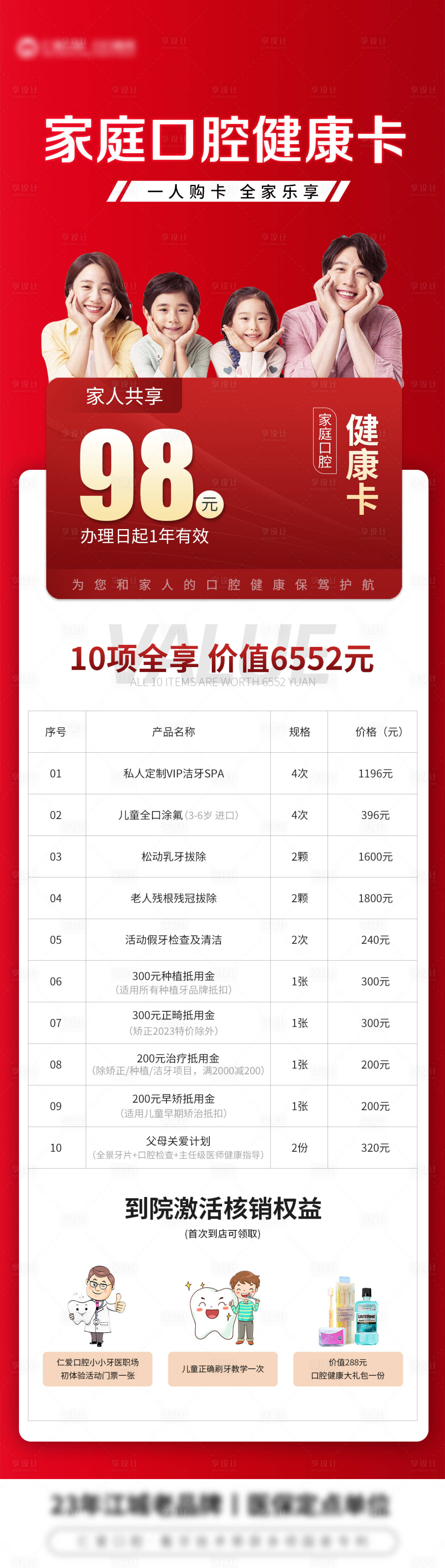 源文件下载【家庭口腔卡海报】编号：35210017963964761