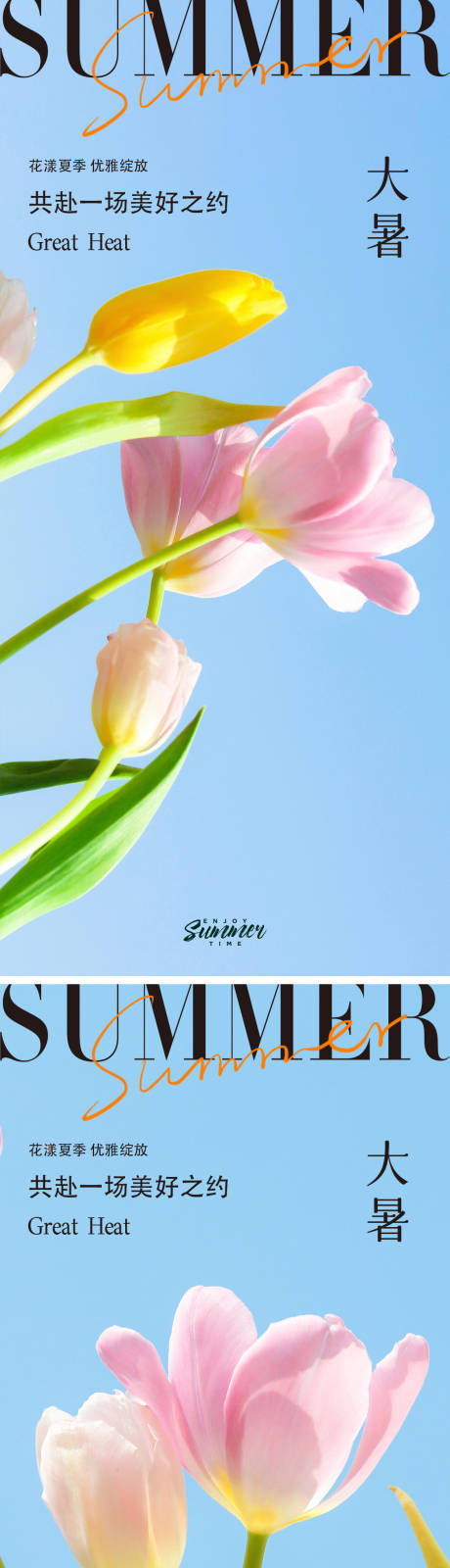 源文件下载【小暑大暑夏日鲜花系列海报】编号：74110017840393204