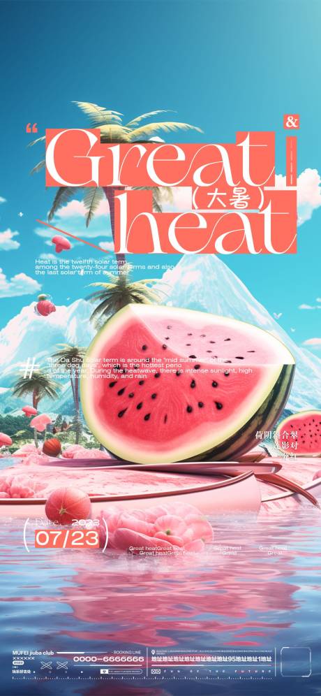 源文件下载【酒吧大暑节气海报】编号：53650018162725472