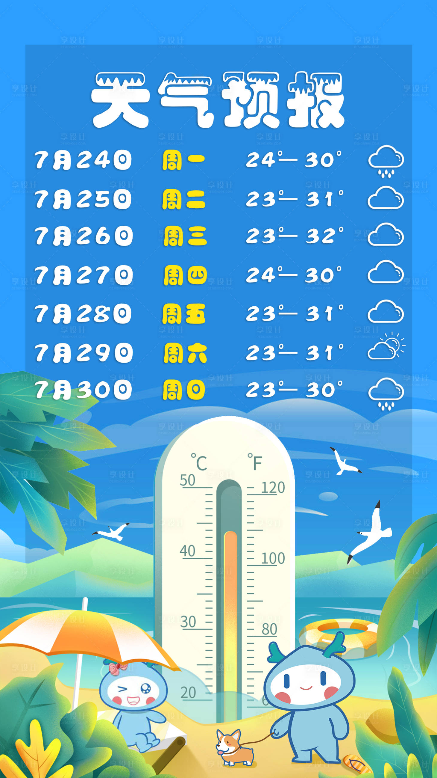 源文件下載【享設計】搜索編號：90950018354727041【天氣預報海報】