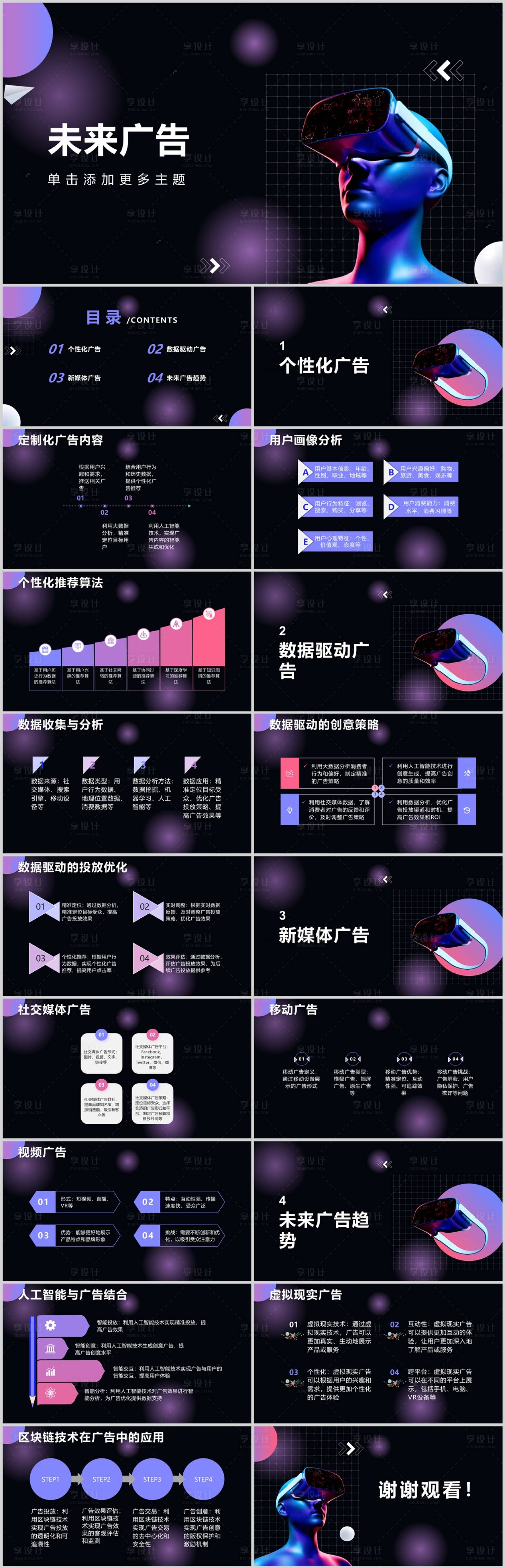 源文件下载【享设计】搜索编号：31800018418305656【未来新媒体广告PPT】