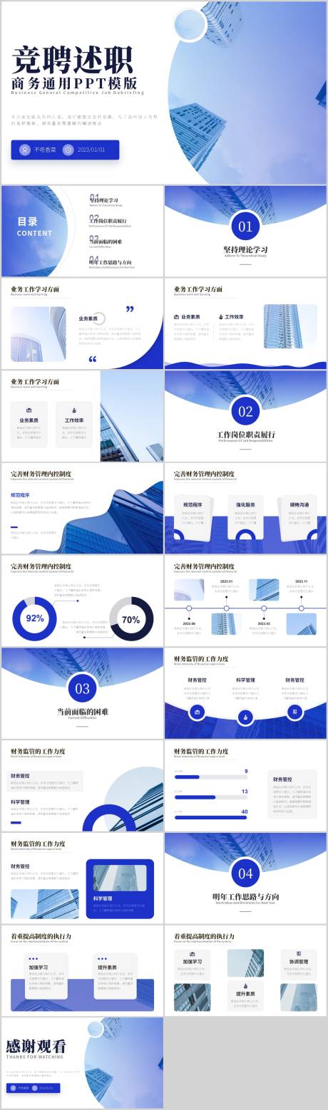 源文件下载【蓝色商务图文风通用述职竞聘PPT模板】编号：95840017854534270