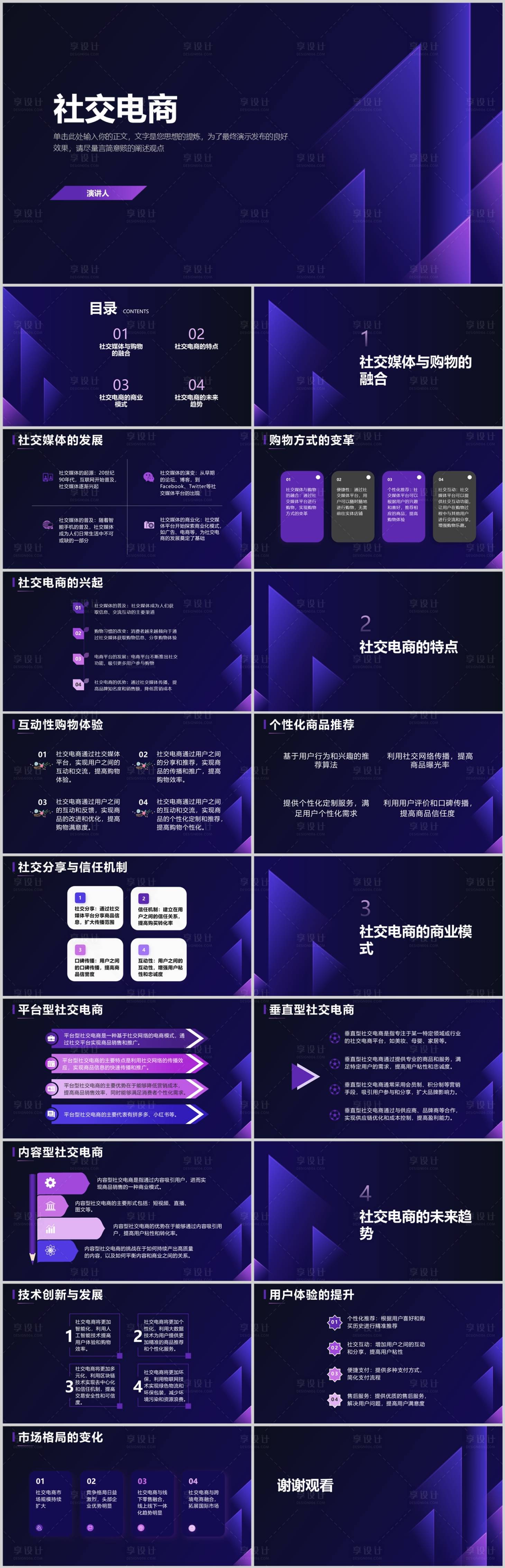 源文件下載【享設計】搜索編號：85440018397979298【社交電商PPT】