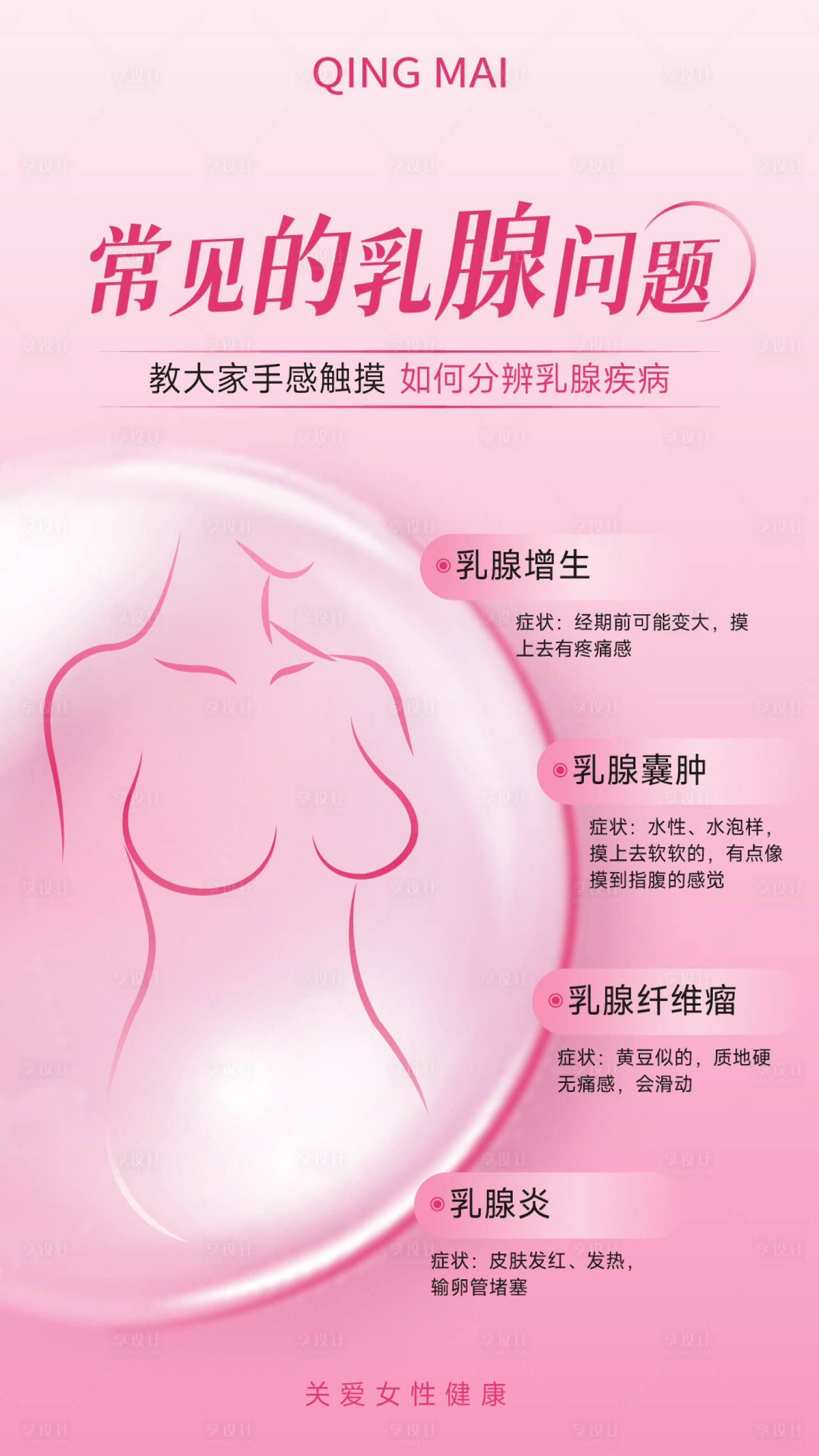 源文件下载【关爱乳房乳腺关注女性健康科普海报】编号：53960017777419657