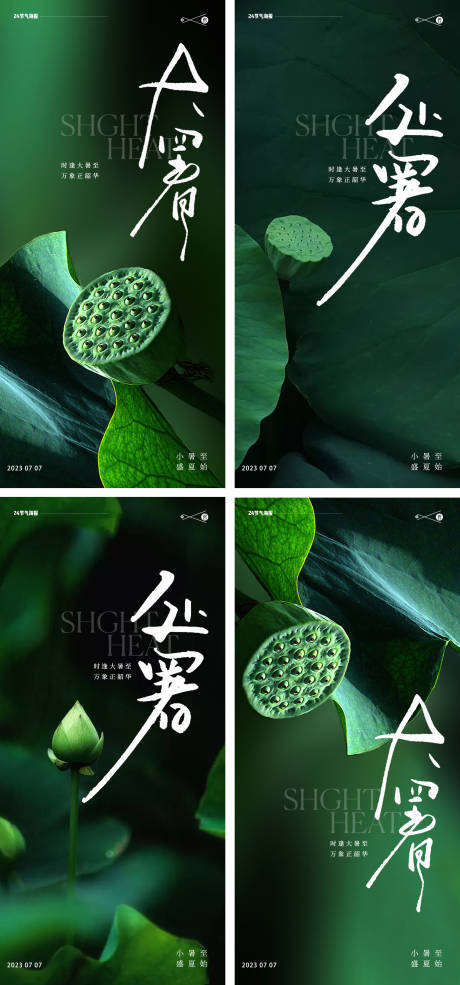 源文件下载【大暑处暑24节气地产荷花海报】编号：97190018123521971
