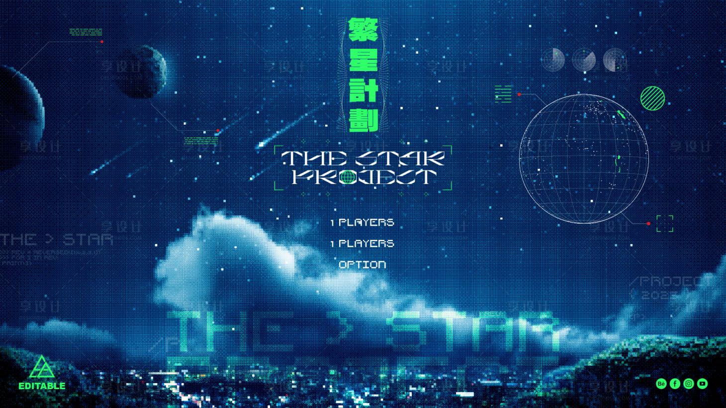 源文件下載【享設計】搜索編號：32750017841388826【馬賽克宇宙太空科幻背景】