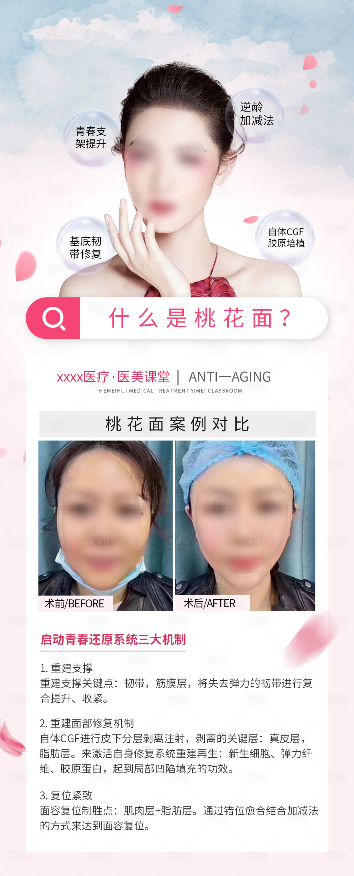 源文件下载【享设计】搜索编号：22630018187361924【医美桃花面海报】