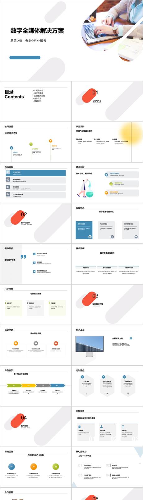 源文件下载【数字全媒体解决方案PPT模板】编号：20230711210213510