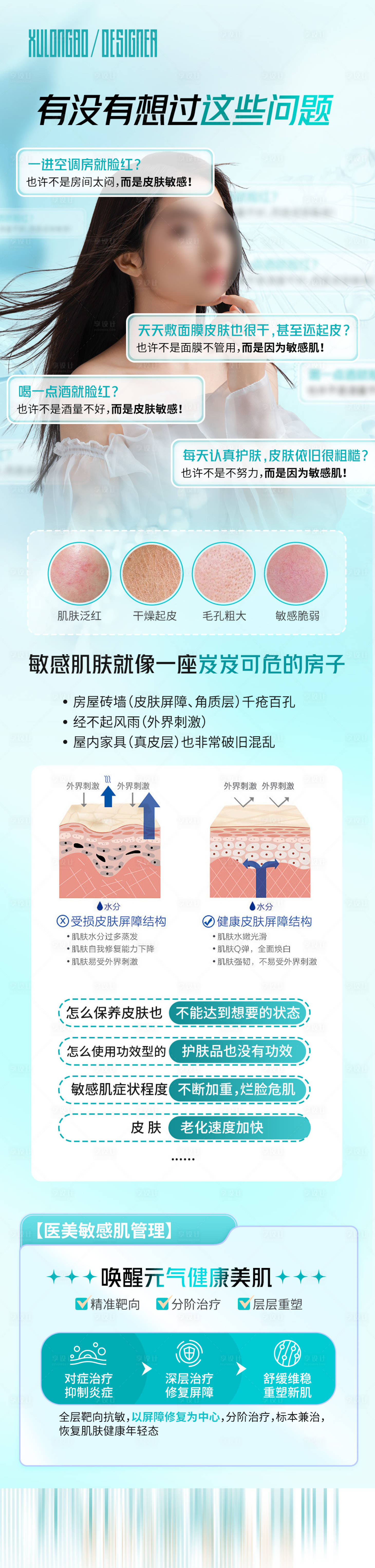 源文件下載【享設計】搜索編號：55580017862646213【醫美問題解答長圖海報】