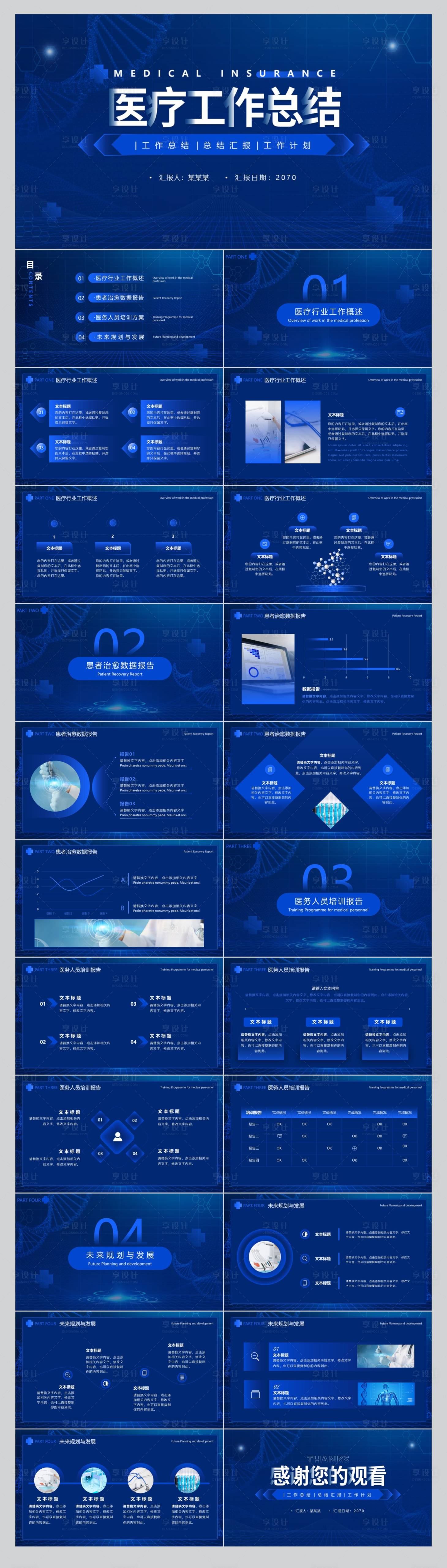 源文件下载【科技风医疗工作总结计划PPT】编号：26930018412852334