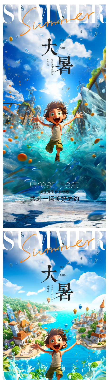 源文件下载【大暑节气海报】编号：74690017981744264