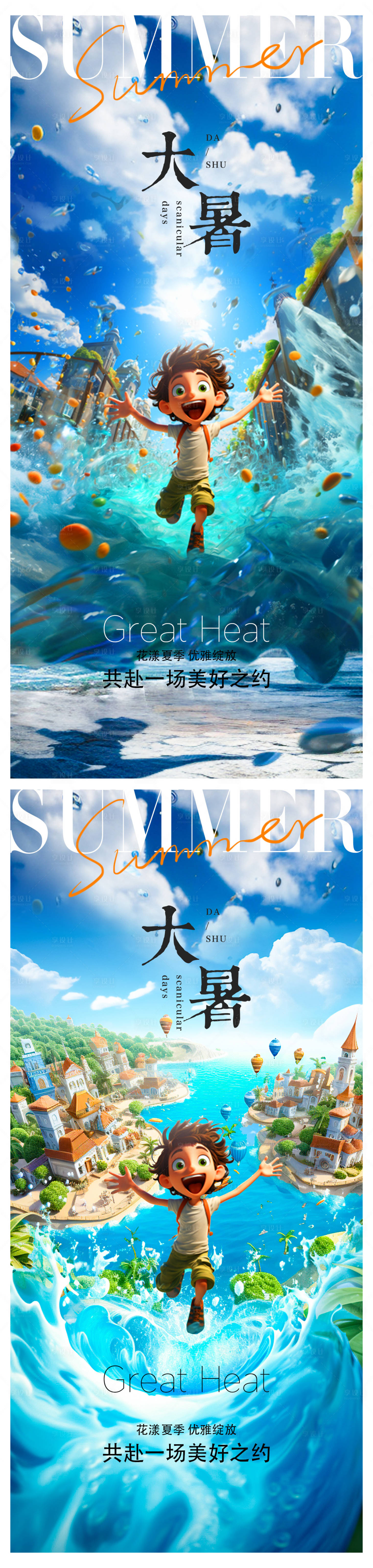 源文件下載【享設計】搜索編號：74690017981744264【大暑節氣海報】