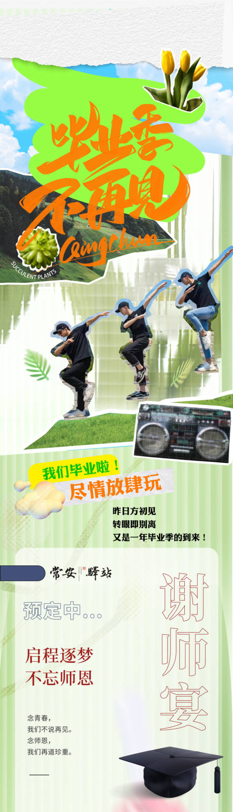 源文件下载【毕业季青春不见不散长图海报】编号：45390017933685907