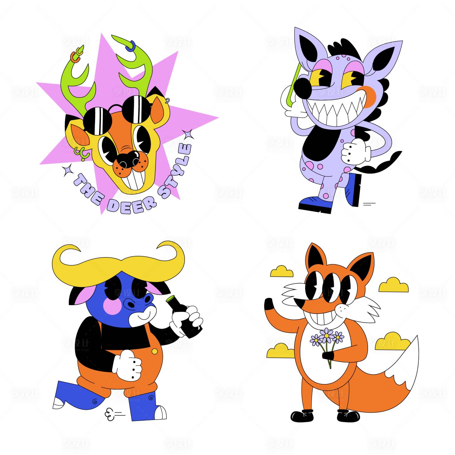 源文件下載【享設計】搜索編號：38750018114642057【卡通動物形象】