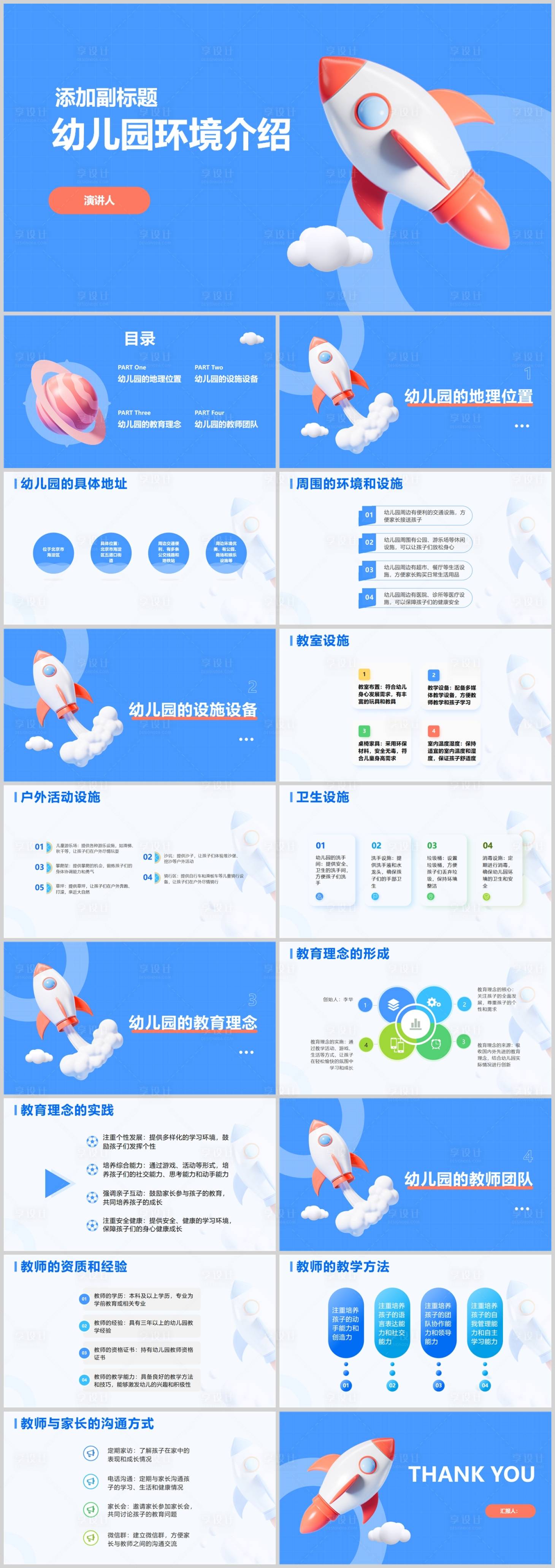 源文件下载【享设计】搜索编号：89460017970177690【幼儿园环境介绍PPT模板】