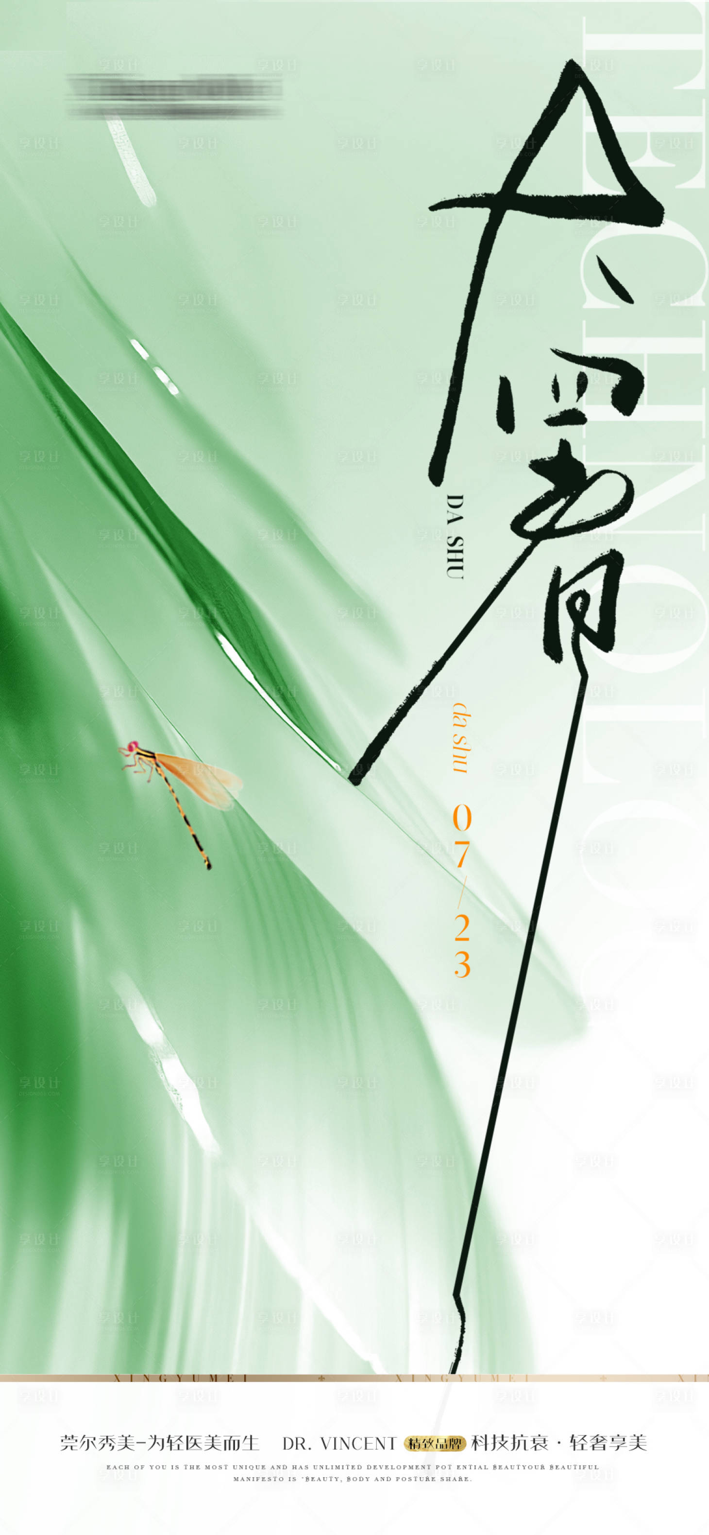 源文件下载【享设计】搜索编号：10850018188657542【医美大暑节气海报】